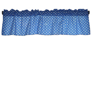 Cotton Stars Print Window Valance 58" Wide - Blue
