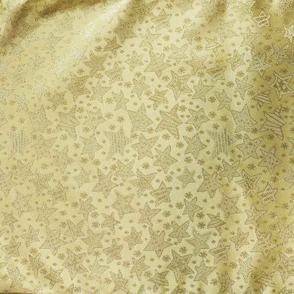 Heavy Brocade Shiny Tinsel Threads Stars Design Fabric 56