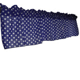 Cotton Stars Print Window Valance 58" Wide Navy