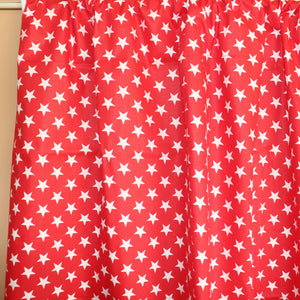 Cotton Curtain Stars Print 58 Inch Wide - Red