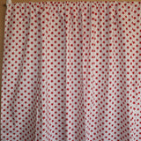 Cotton Curtain Stars Print 58 Inch Wide Red on White