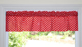 Cotton Stars Print Window Valance 58" Wide Red