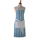 Cotton Apron - 1 Inch Stripe Print - Kitchen BBQ Restaurant Cooking Painters Artists - Full Apron