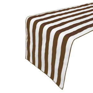 Cotton Print Table Runner 1 Inch Wide Stripes Brown