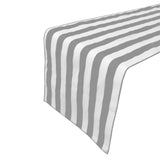 Cotton Print Table Runner 1 Inch Wide Stripes Grey