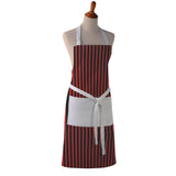 Cotton Apron - Half Inch Stripe Print - Kitchen BBQ Restaurant Cooking Painters Artists - Full Apron or Waist Apron