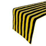 Cotton Print Table Runner 1 Inch Wide Stripes Yellow and Black