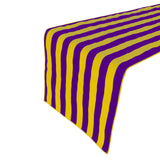 Cotton Print Table Runner 1 Inch Wide Stripes Yellow and Purple