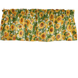 Cotton Window Valance Floral Print 58 Inch Wide Sunflowers Fields