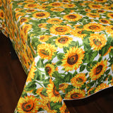 Cotton Tablecloth Floral Print Sunflowers Fields