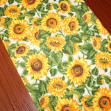 Cotton Print Table Runner Floral Sunflowers Fields