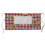 Cotton Apron - Sunflowers on Tavern Check Print - Kitchen BBQ Restaurant Cooking Painters Artists - Full Apron or Waist Apron