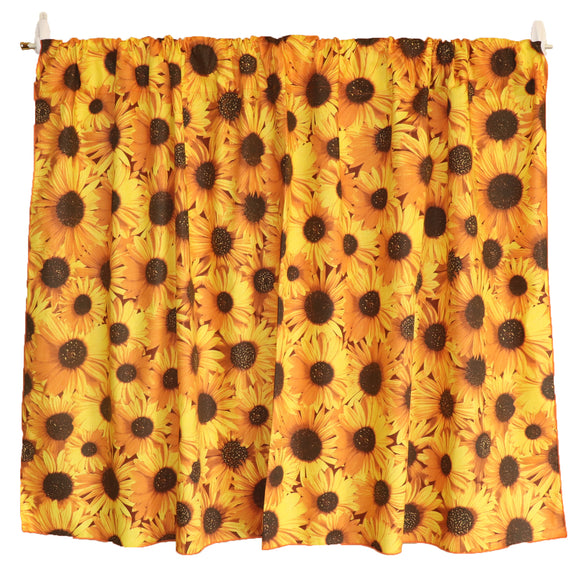 Cotton Curtain Floral Print 58 Inch Wide Sunflowers Allover