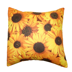 Cotton Sunflowers Print Floral Decorative Throw Pillow/Sham Cushion Cover