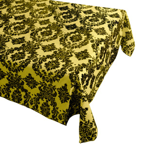 Flocking Damask Taffeta Tablecloth - Yellow
