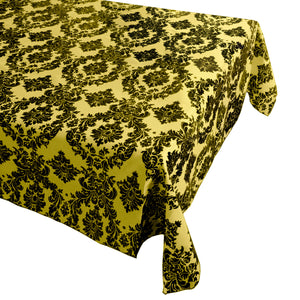 Flocking Damask Taffeta Tablecloth Yellow