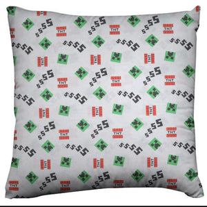 Minecraft Themed Decorative Throw Pillow/Sham Cushion Cover TNT and Creepers