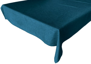 Faux Burlap Solid Tablecloth Dark Turquoise