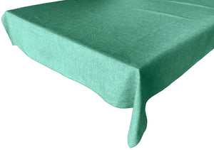 Faux Burlap Solid Tablecloth Aqua