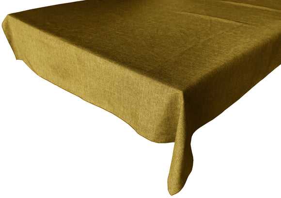 Faux Burlap Solid Tablecloth Dark Gold