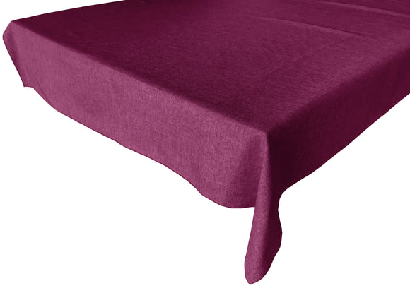 Faux Burlap Solid Tablecloth Fuchsia