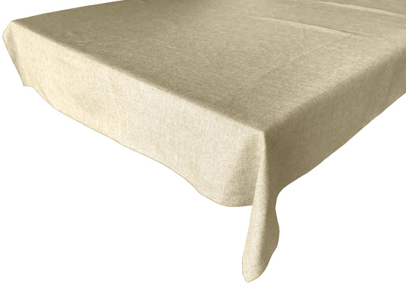 Faux Burlap Solid Tablecloth Ivory