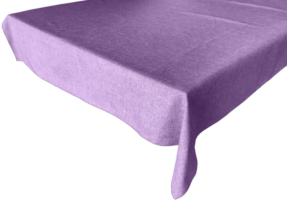 Faux Burlap Solid Tablecloth Lavender