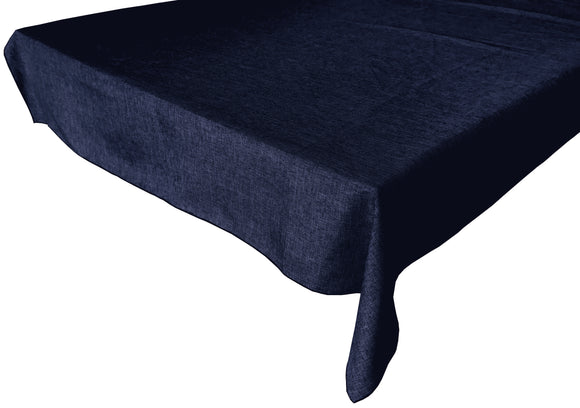 Faux Burlap Solid Tablecloth Navy