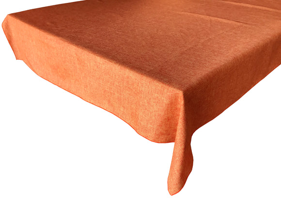 Faux Burlap Solid Tablecloth Orange