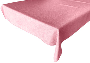 Faux Burlap Solid Tablecloth Pink