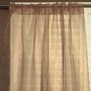 Sheer Tinted Organza Solid Single Curtain Panel 58 Inch Wide - Taupe