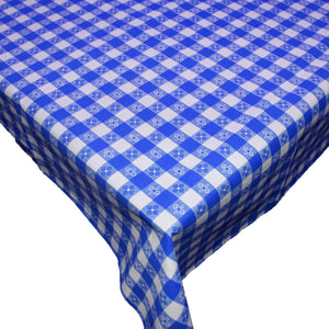 Cotton Tablecloth Checkered Print Tavern Check - Blue
