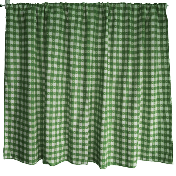 Cotton Curtain Checkered Print 58 Inch Wide Tavern Checkered Green