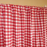 Cotton Curtain Checkered Print 58 Inch Wide Tavern Checkered Red