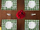 Tavern Check Plaid Print Cotton Dinner Table Placemats Holiday Home Decoration 13" x 19" (Pack of 4)