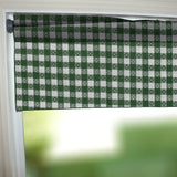 Cotton Window Valance Checkered Print 58" Wide Tavern Check - Green