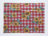 Sunflowers Print Cotton Dinner Table Placemats Holiday Home Decoration 13" x 19" (Pack of 4)