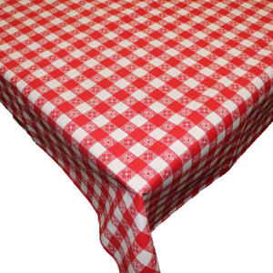 Cotton Tablecloth Checkered Print Tavern Check - Red