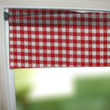 Cotton Window Valance Checkered Print 58" Wide Tavern Check - Red