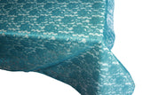Sheer Lace Tablecloth Overlay Wedding and Party Decoration Teal