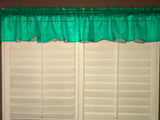Sheer Organza Window Valance 58" Wide - Solid Teal