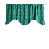 Jacquard Fancy Floral Damask Scalloped Window Valance 54" Wide / 20" Tall