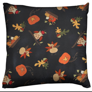 Thanksgiving Themed Decorative Throw Pillow/Sham Cushion Cover Thanksgiving Autumn Pumpkins Turkeys and Owls