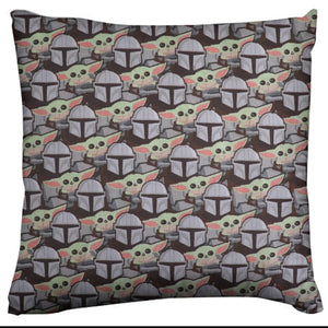 Star Wars Themed Decorative Throw Pillow/Sham Cushion Cover The Mandalorian Mando Grogu Allover