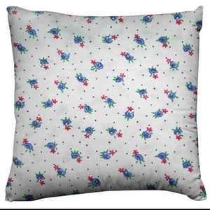 Cotton Floral Tiny Flower Dots Throw Pillow/Sham Cushion Cover -  Blue