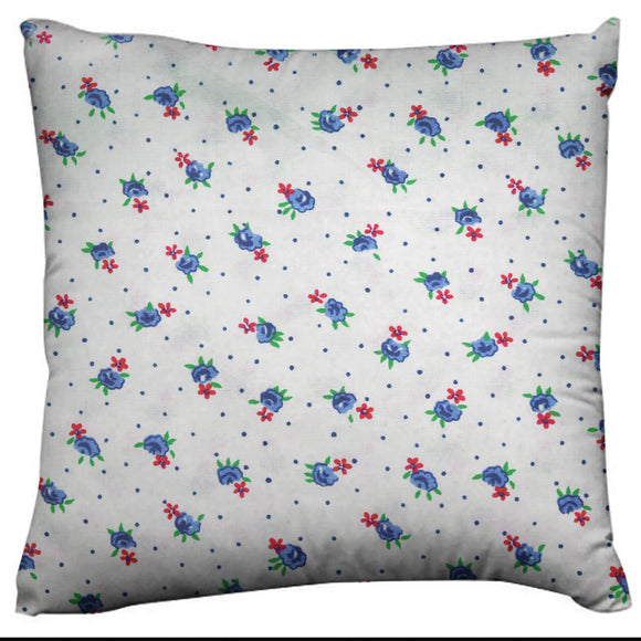 Cotton Tiny Flower Dots Print Floral Decorative Throw Pillow/Sham Cushion Cover Blue