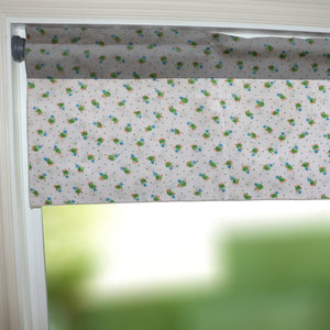 Cotton Window Valance Floral Print 58 Inch Wide Tiny Flower Dots Green