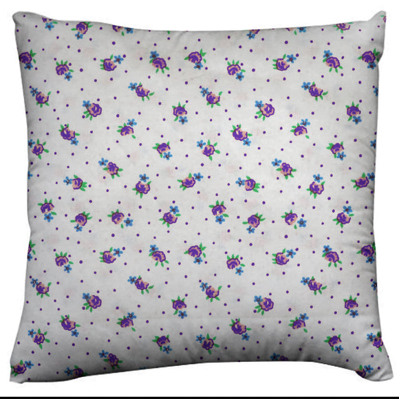 Cotton Tiny Flower Dots Print Floral Decorative Throw Pillow/Sham Cushion Cover Purple
