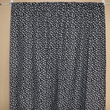 Cotton Curtain Animal Paw Print 58 Inch Tiny White Paws on Black
