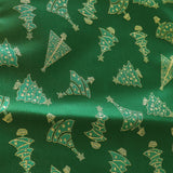 Heavy Brocade Shiny Christmas Tablecloth Christmas Trees Green